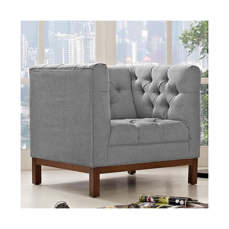 Modway Panache Living Room Fabric Armchairs, Gray Performance Velvet