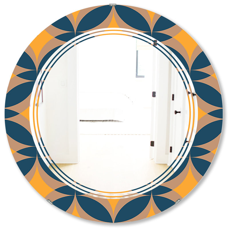 Modern Wall Mirror, 31.5" H x 31.5" W, Triple C Abstract Design III Cottage Americana