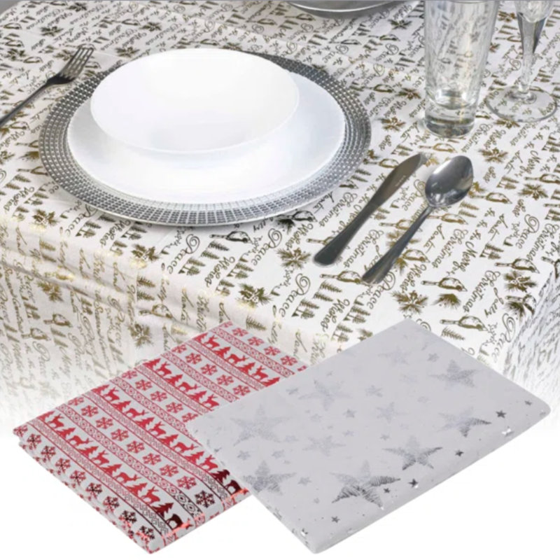 Patricia Shooting Star Christmas Tablecloth, Red