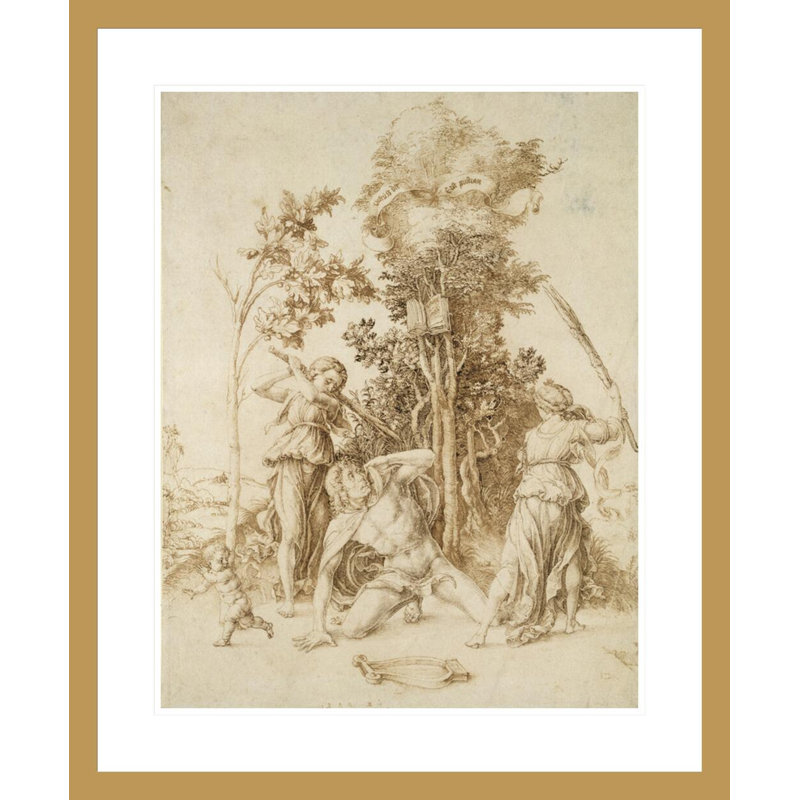 La mort d'Orphée par Albrecht Dürer, impression giclée sur cadre, H 28,44 po x l 23,5 po