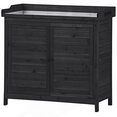 Table de rempotage d'extérieur, poste de travail de jardin rustique, armoire de rangement, armoire d'appoint
