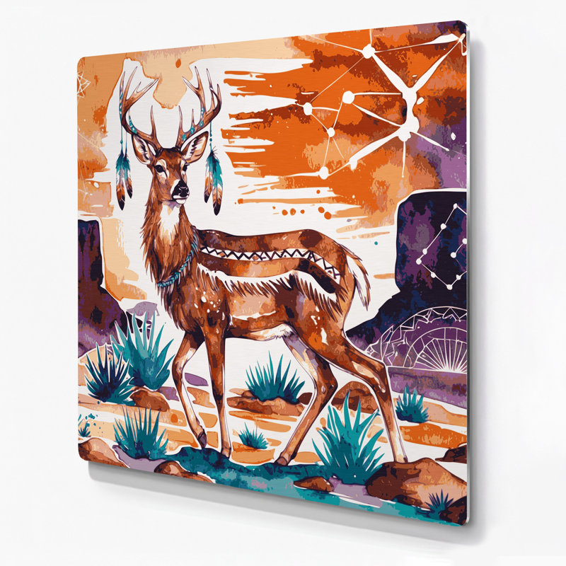 «Southwestern Animals», art mural en métal brun 19, H 144 po x l 144 po x P 0,05 po