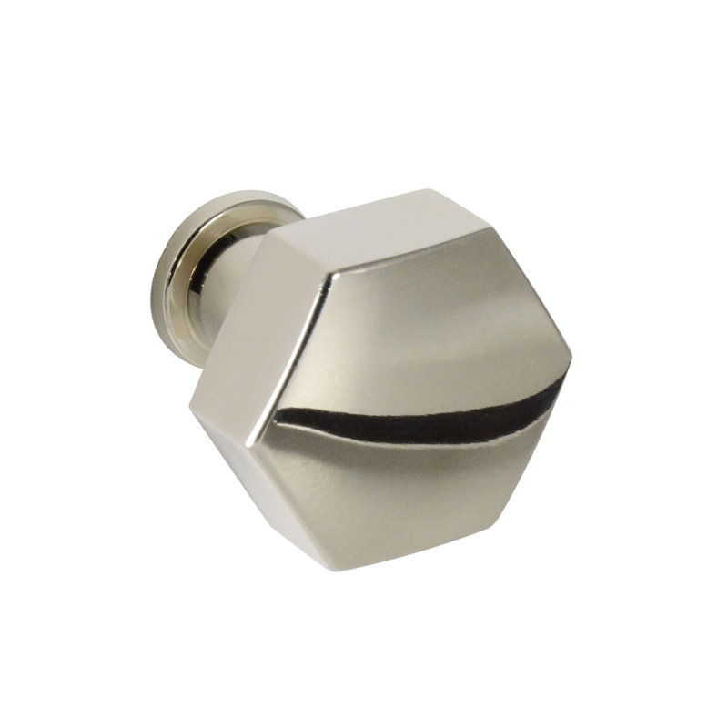 Windsor 1 1/8" Length Geometric Knob, Polished Nickel