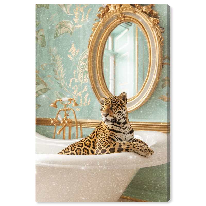 Art de salle de bain Jaguar, Toile tendue, H 24 po x l 16 po