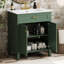 Meuble-lavabo de 30 pouces avec lavabo en céramique, porte à fermeture douce - pour les petites salles de bain dans le lavabo-481431169