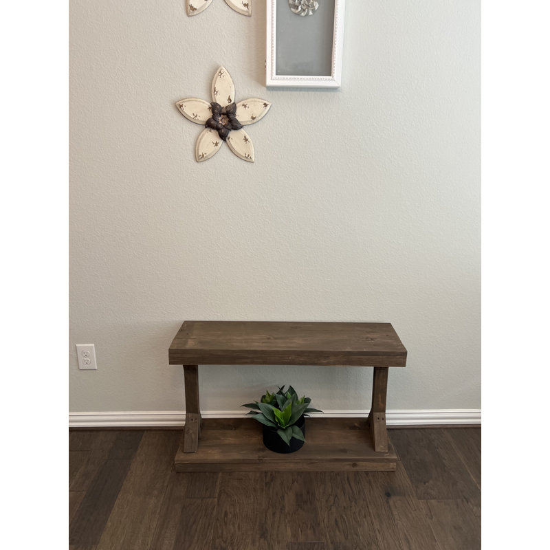 Solid Wood Storage Bench, Dark Walnut, 22.25" H x 37.25" W x 10" D
