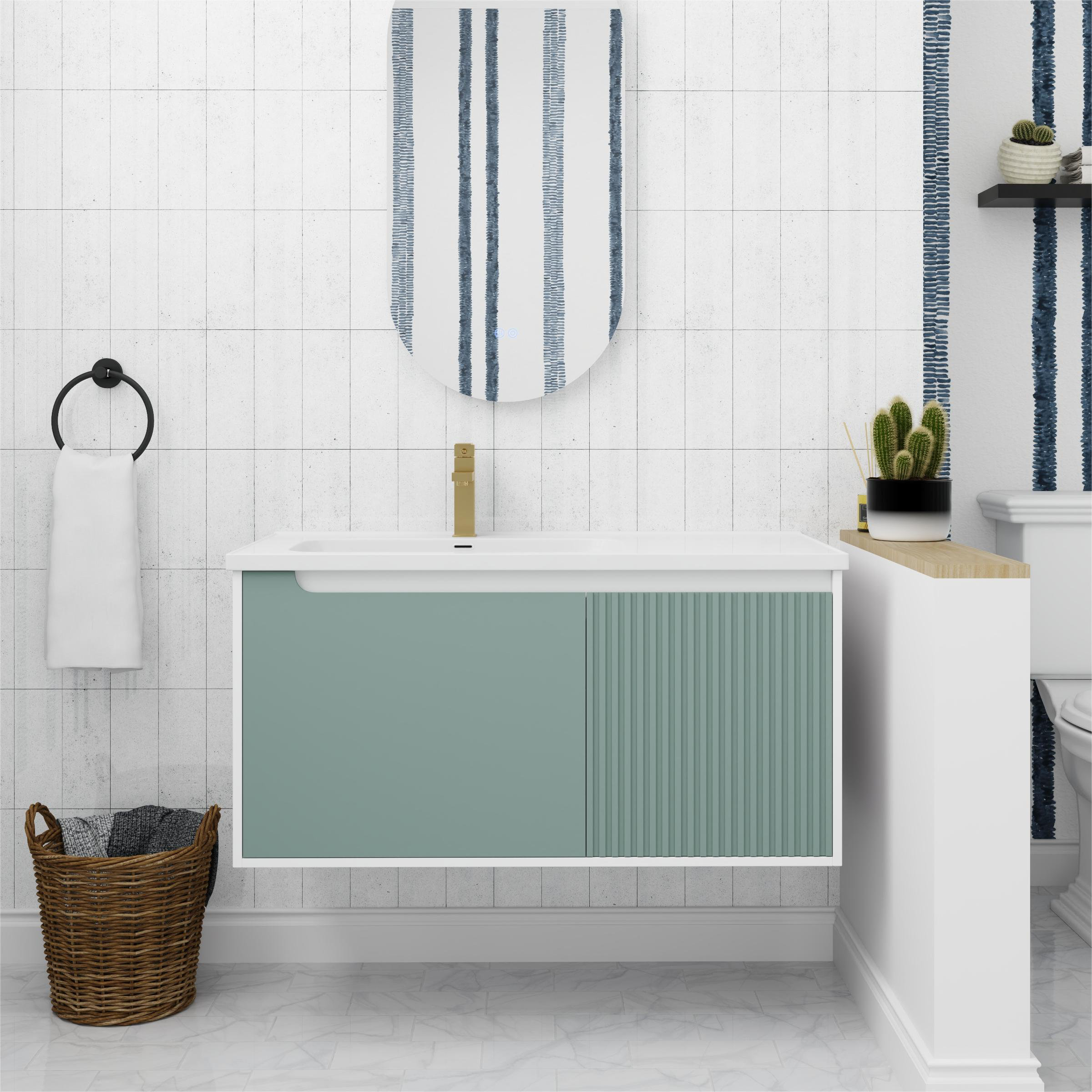 Wrought Studio™ Bathroom Vanity With Sink In 40 Inch, Floating Bathroom Vanity With Soft Close ...