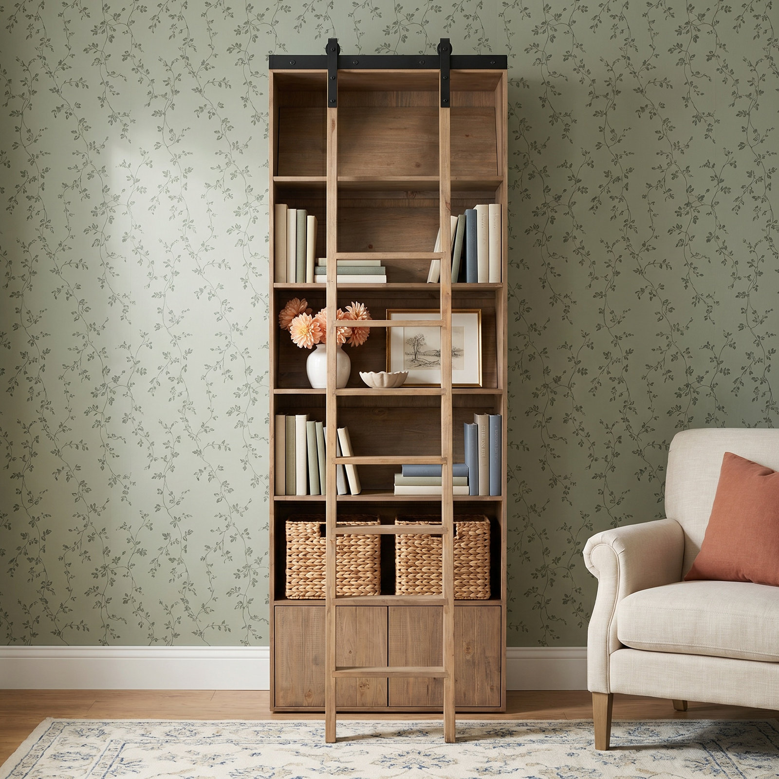 Clyne Standard Bookcase, Smoked Pine
