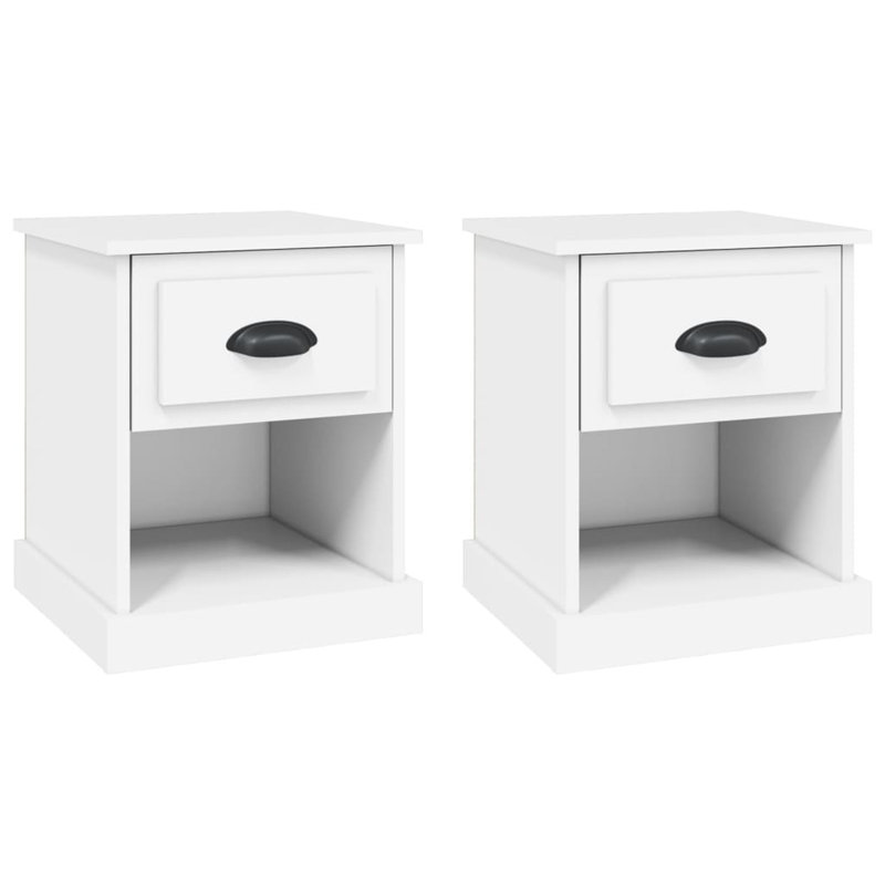 39cm W Bedside Table, White