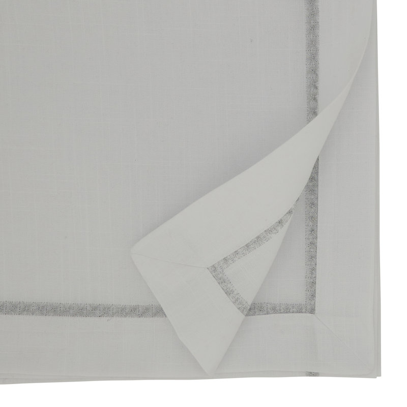 Aloway Mayer Metallic Embroidered Polyester Table Runner, 16" W x 90" L, Silver
