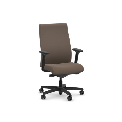 Chaise de bureau ergonomique en tissu HON Ignition 2.0, inclinaison avancée, structure noire, écorce