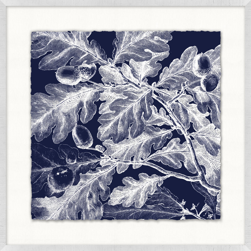 Transitional Leaf Composition On Navy 5 Print