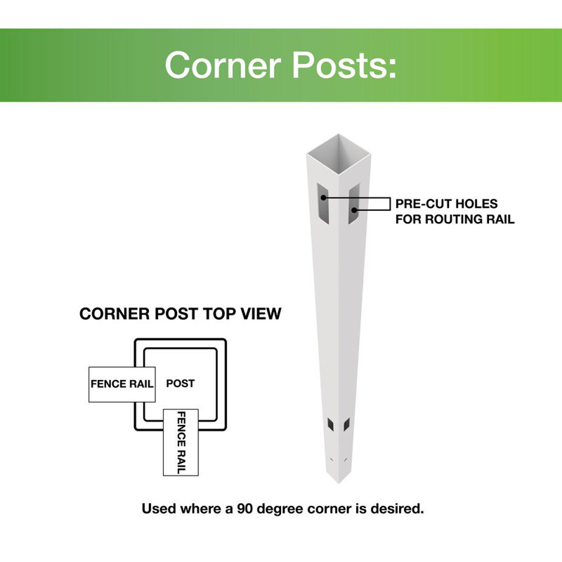 5 in. W x 5 in. D x 108 in. H Privacy Corner Post
