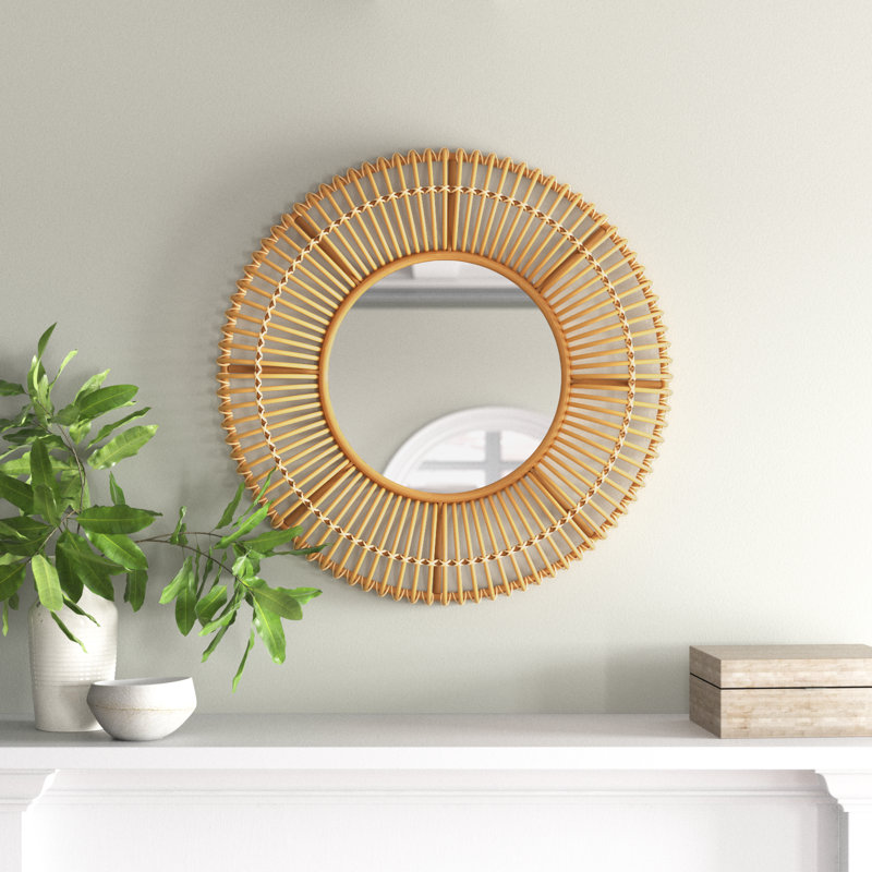 Raffaela Solid Wood Circle Wall Mirror, 31" x 31"