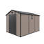 Remise de rangement extérieure en plastique 8 x 10 pi - Remise à outils verrouillable en résine avec fenêtre et plancher, champagne