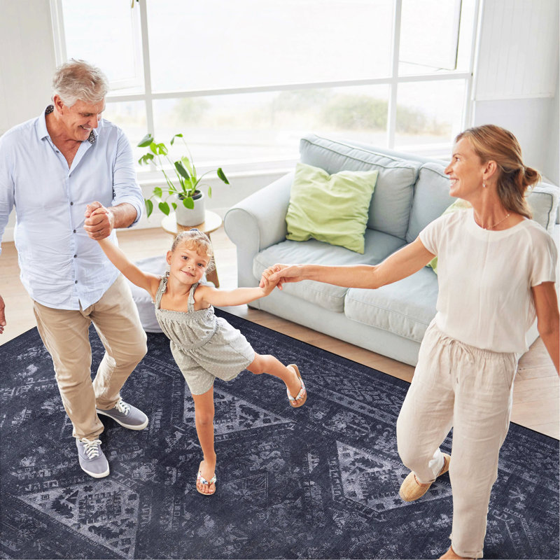 Tapis noir lavable (noir), Rectangle 6 pi x 9 pi