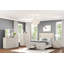 Commode de style transitionnel 1 pièce avec glissières latérales en métal et tiroirs en queue d'aronde gris clair
