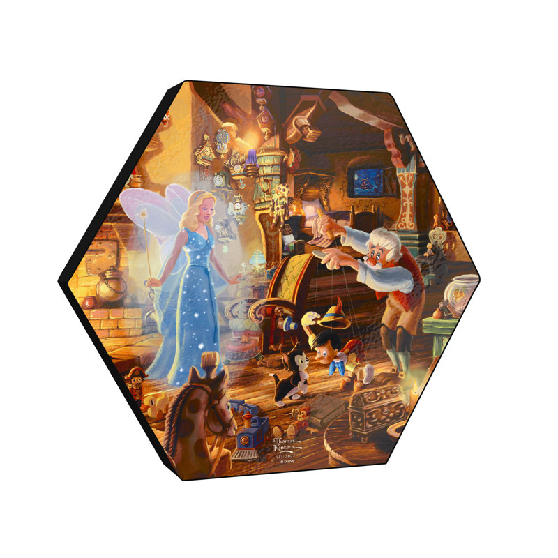 Disney (pinocchio de Geppetto), impression sur bois