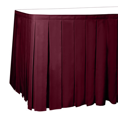 Ultimate Textile 7 Ft. Box Pleat Polyester Table Skirt - 36" Counter Serving Height, Light Pink