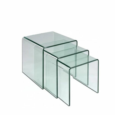 Ahman Glass Top Nesting Tables