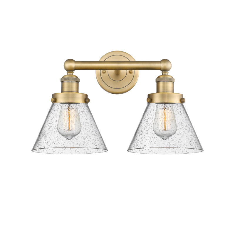 Éclairage pour meuble-lavabo à 2 lumières Artella, Laiton brossé, Bullé