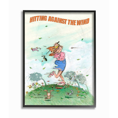 « frappe contre the wind amusant golf drawing sports design » par gary patterson, impression