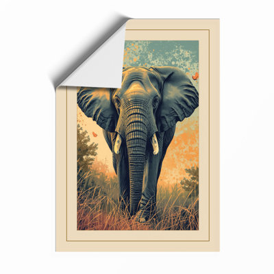 Elephant in Stillness Vintage - Framed Print