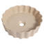 Lavabo vasque de salle de bain rond contemporain en céramique festonnée de 15 po Atelier, vasque à dessus de comptoir cannelé beige mat-121975572