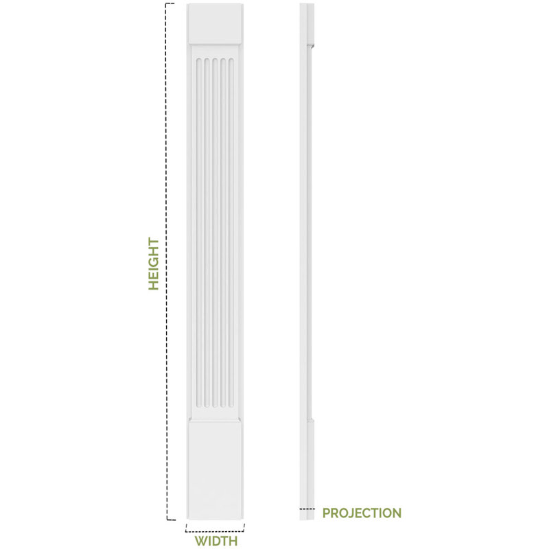 Deux pilastres en PVC TruCraft (la paire), H 48 po x l 5 po x P 2 po, Capitale décorative
