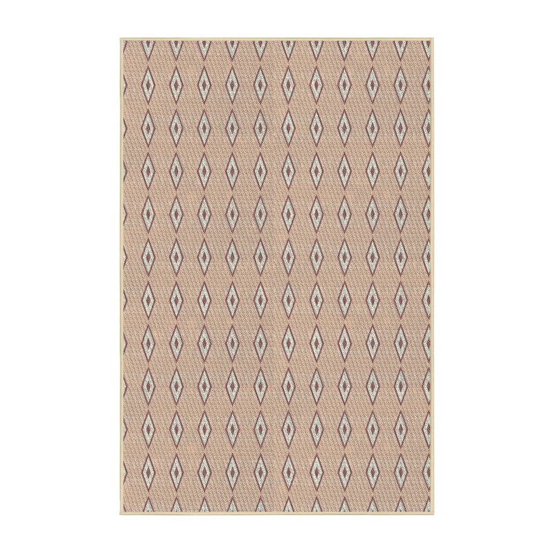 Tapis de zone rose/beige à motifs, Rectangle 2 pi x 5 pi