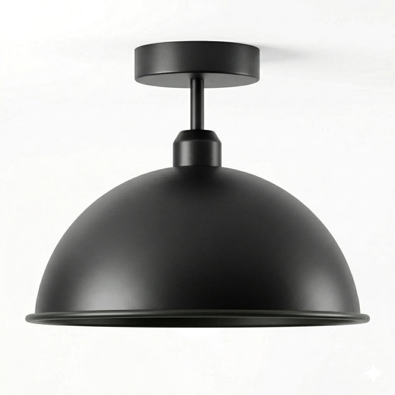 Plafonnier encastré dôme en métal E26, Black
