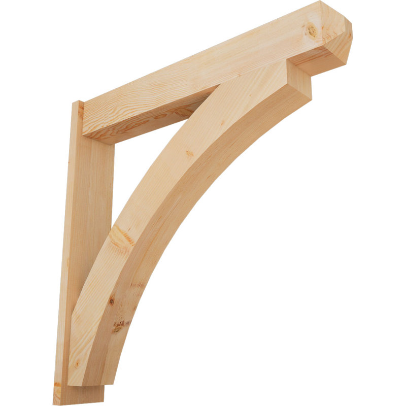 Persienne en bois rustique Thorton Craftsman,  P 44 po x H 44 po , Sapin Douglas de 7 1/2 po (lisse)