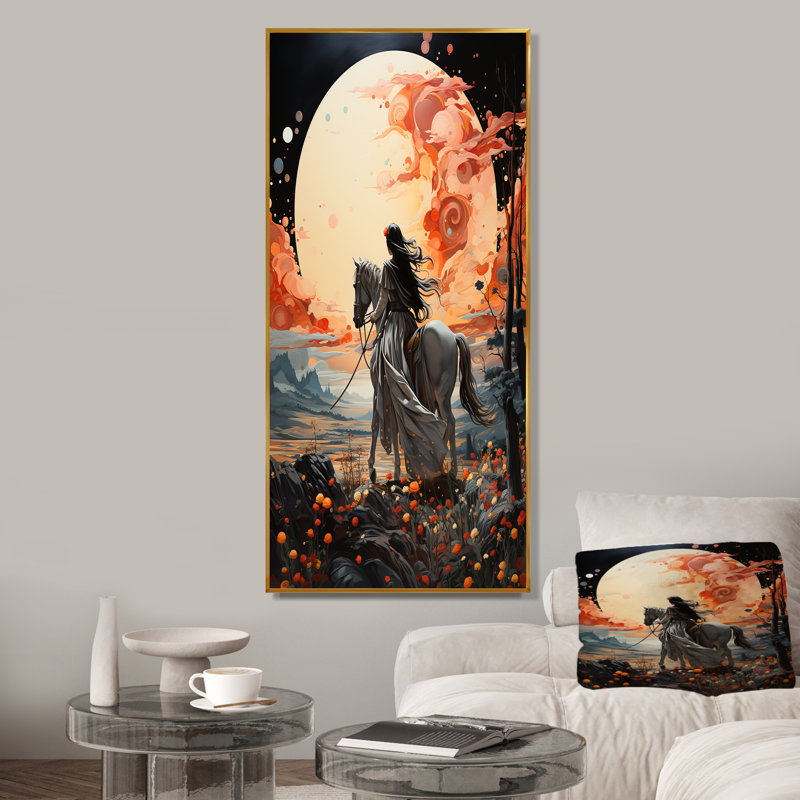 Timeless Princess Myth Fantasy III - Art mural fantastique, Cadre flottant doré, H 60 po x l 28 po