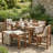 6 Pieces Acacia Wood Outdoor Dining Set, Dining Furniture Set for Lawn, Backyard-125079786