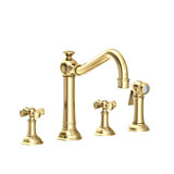 Jacobean Double Handle Kitchen Faucet with Side Spray