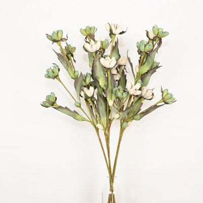 36" Artificial Budding Wildflower Floral Arrangement For Vase Filler, Farmhouse Greenery Foliage Delicate Petal Shapes Branch Long Stem Floral Bulk Bouquet For Wedding Party Home Office Table Centerpiece Shelf Decorations