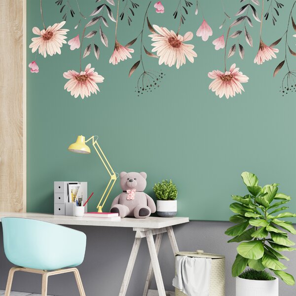Flower Decals for Walls Sticker Quote Stickers for Wall Valentine's Day Wall Sticker Love Window Sticker Sticky Tiles for Walls Bathroom Wallpaper