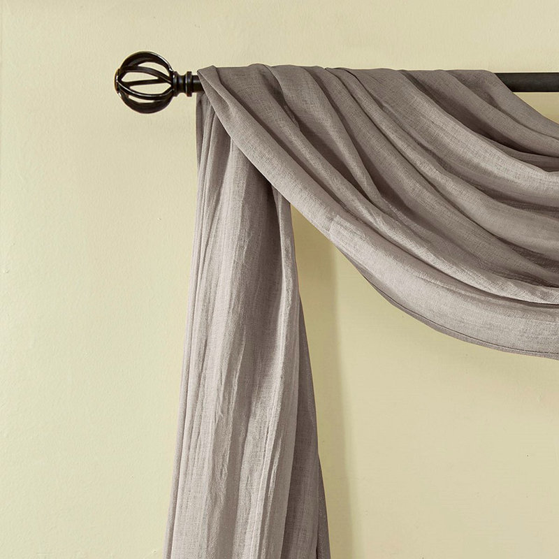 Solid Crushed Scarf Sheer, Gray, 42.03" W x 216.03" L