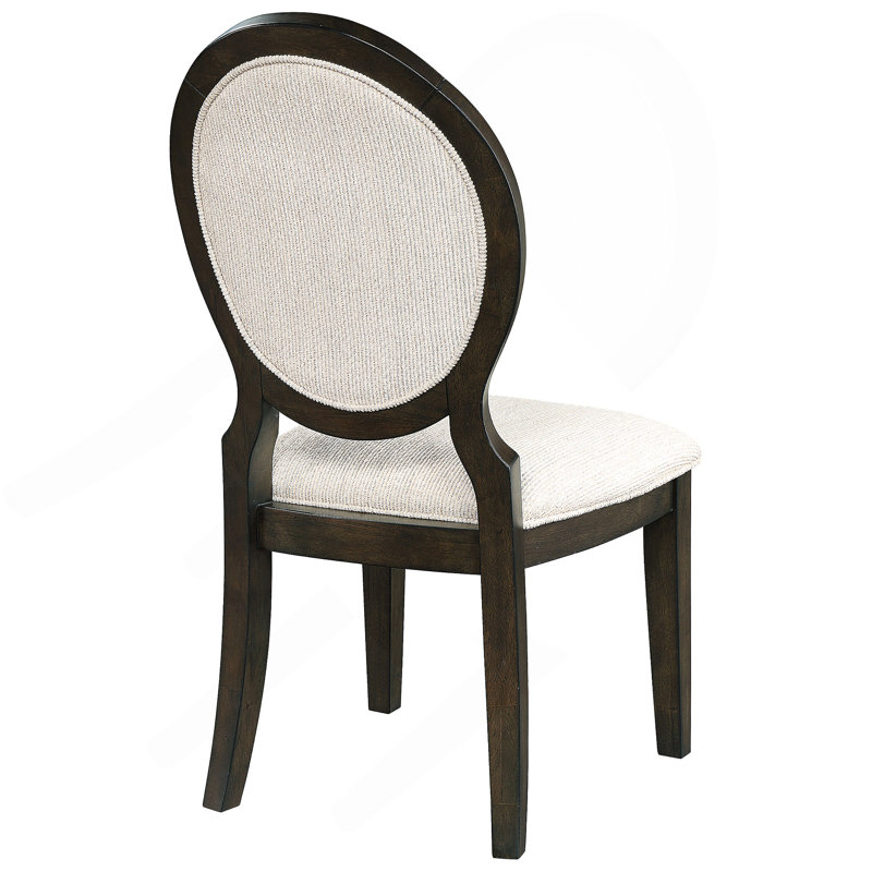Chaise d'appoint à dossier ovale foncé cacao foncé (ensemble de 2)
