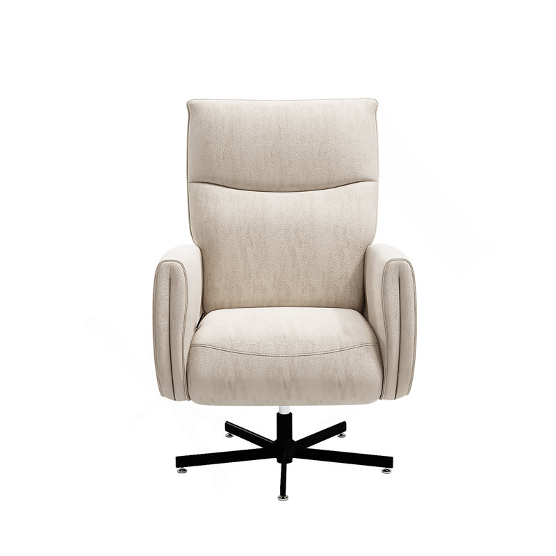 Fauteuil inclinable électrique pivotant, inclinable électrique avec charge USB et de type C, fauteuil d'appoint pivotant en velours pivotant à 360 ° pour le bureau à domicile et le salon, facile à assembler, beige