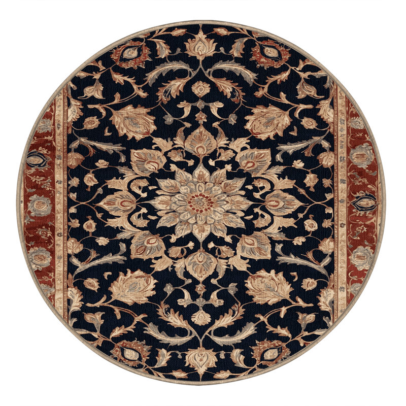 Tapis brun lavable à la machine, Rond 4 pi