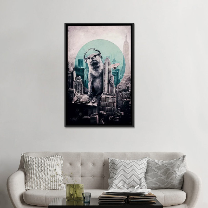"Schum" par Ali Gulec, impression sur toile tendue, Toile encadrée noire, Pas de tapis, H 48 po x l 32 po x P 1,5 po