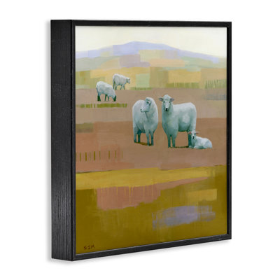 Sheep Grazing Pasture Framed Giclee Art by Stephen Mitchell