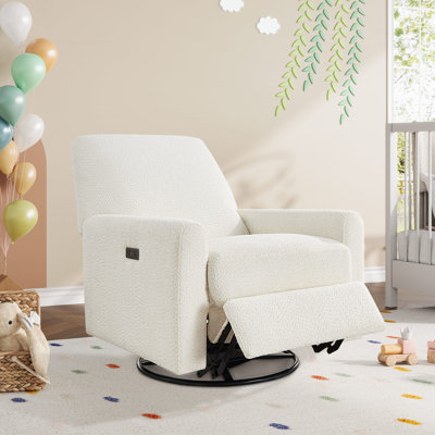31.5 Inch Boucle Swivel Glider Power Recliner