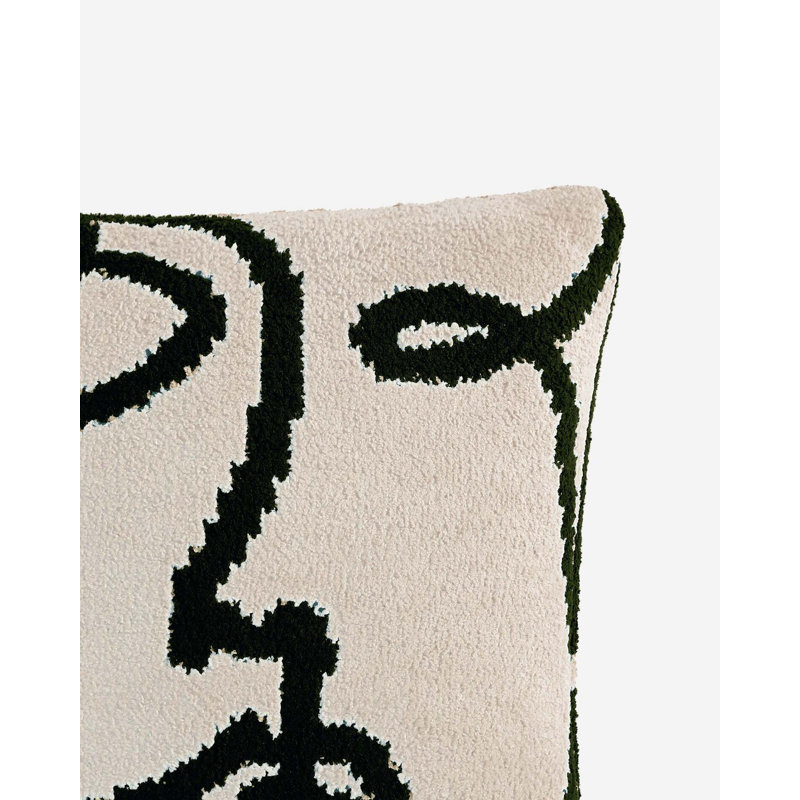 Faces Throw Pillow, Black/Sahara Tan