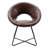 Coomer 26.75" Wide Faux Leather Barrel Accent Chair with Metal Base-2063006707