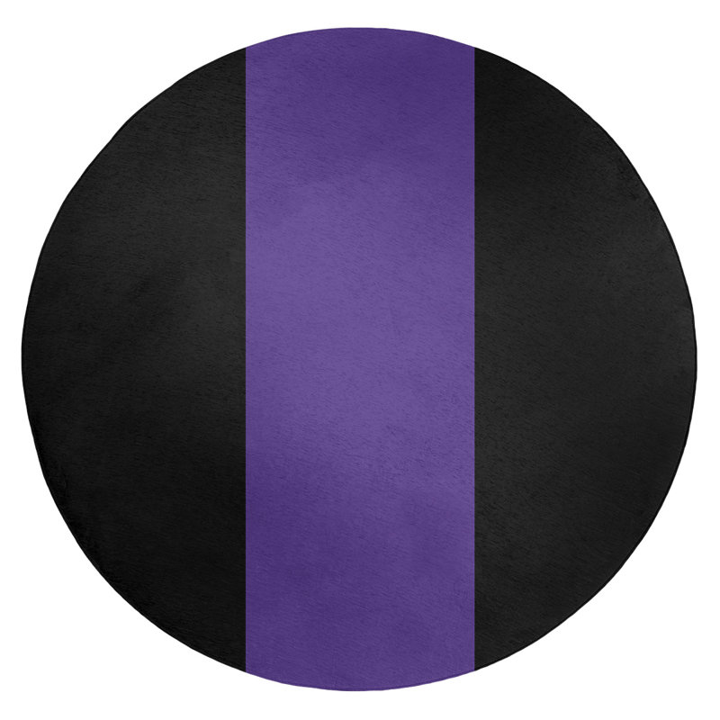 Tapis mauve/noir, Rond 5 pi