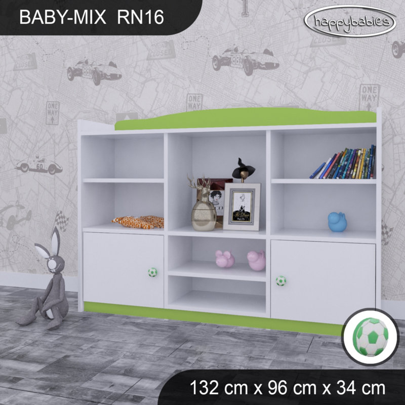 96cm H X 132cm W Kids Cube, White/Green/Green