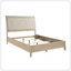 Mobilier de chambre à coucher classique de style grand lit de ferme avec tête de lit tapissier beige
