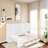 Multi-Functional Daybed with Desk, Shelves, Cabinets and Drawers, Space-Saving Bed Frame with Storage, Reversible Layout, Wood Frame for Bedroom, Apartment, Home Office-112651677-112651678
